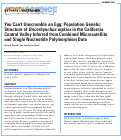 Cover page: You Can't Unscramble an Egg: Population Genetic Structure of <em>Oncorhynchus mykiss</em> in the California Central Valley Inferred from Combined Microsatellite and Single Nucleotide Polymorphism Data