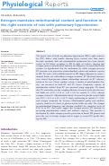 Cover page: Estrogen maintains mitochondrial content and function in the right ventricle of rats with pulmonary hypertension