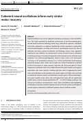 Cover page: Coherent neural oscillations inform early stroke motor recovery