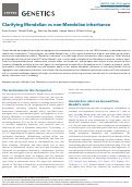 Cover page: Clarifying Mendelian vs non-Mendelian inheritance.