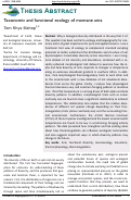 Cover page: Taxonomic and functional ecology of montane ants