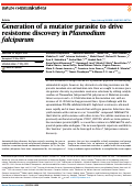 Cover page: Generation of a mutator parasite to drive resistome discovery in Plasmodium falciparum.