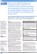 Cover page: Descemet Endothelial Thickness Comparison Trial 1 (DETECT 1): outcome masked, placebo-controlled trial comparing two types of corneal transplant surgeries and effect of rho kinase inhibitors on endothelial cell loss protocol.