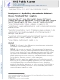 Cover page: Development of a dyadic sleep intervention for Alzheimer’s disease patients and their caregivers