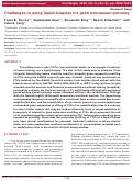 Cover page: Challenges in using liquid biopsies for gene expression profiling