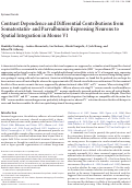 Cover page: Contrast Dependence and Differential Contributions from Somatostatin- and Parvalbumin-Expressing Neurons to Spatial Integration in Mouse V1