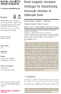 Cover page: Novel magnetic resonance technique for characterizing mesoscale structure of trabecular bone