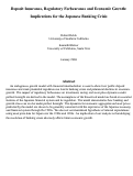 Cover page: Deposit Insurance, Regulatory Forbearance and Economic Growth: Implications for the Japanese Banking Crisis