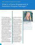 Cover page of 12. What is a Nurse Engagement &amp; Retention Program Manager