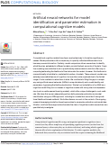 Cover page: Artificial neural networks for model identification and parameter estimation in computational cognitive models