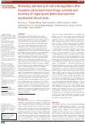 Cover page: Restarting and timing of oral anticoagulation after traumatic intracranial hemorrhage: a review and summary of ongoing and planned prospective randomized clinical trials.