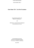 Cover page: State Route 138--Test Site Evaluation