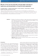 Cover page: Effects of tree species diversity and genotypic diversity on leafminers and parasitoids in a tropical forest plantation