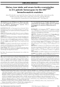 Cover page: Dietary iron intake and serum ferritin concentration in 213 patients homozygous for the HFEC282Y hemochromatosis mutation