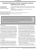 Cover page: Superficial Thrombosis of Pelvic Congestion Syndrome Mimicking Pelvic Abscess