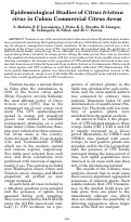 Cover page: Epidemiological Studies of Citrus tristeza virus in Cuban Commercial Citrus Areas