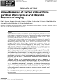 Cover page: Characterization of Human Osteoarthritic Cartilage Using Optical and Magnetic Resonance Imaging