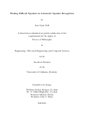 Cover page: Finding Difficult Speakers in Automatic Speaker Recognition