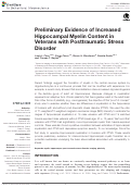 Cover page: Preliminary Evidence of Increased Hippocampal Myelin Content in Veterans with Posttraumatic Stress Disorder