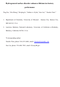 Cover page: Hydrogenated surface disorder enhances lithium ion battery performance