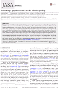 Cover page: Validating a psychoacoustic model of voice quality.