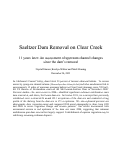 Cover page: Saeltzer Dam Removal on Clear Creek  11 years later:  An assessment of upstream channel changes since the dam's removal