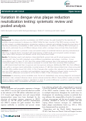 Cover page: Variation in dengue virus plaque reduction neutralization testing: systematic review and pooled analysis