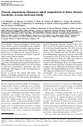 Cover page: Chronic respiratory disease in adult outpatients in three African countries: a cross-sectional study