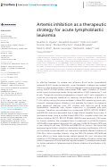 Cover page: Artemis inhibition as a therapeutic strategy for acute lymphoblastic leukemia