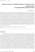 Cover page: Eugenics, Admixture, and Multiculturalism in Twentieth-Century Northern Sweden: Contesting Disability and Sámi Genocide