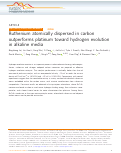 Cover page: Ruthenium atomically dispersed in carbon outperforms platinum toward hydrogen evolution in alkaline media.