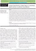 Cover page: Ecological intensification to mitigate impacts of conventional intensive land use on pollinators and pollination