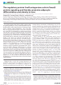 Cover page: The regulatory protein SnoN antagonizes activin/Smad2 protein signaling and thereby promotes adipocyte differentiation and obesity in mice.