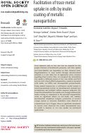 Cover page: Facilitation of trace metal uptake in cells by inulin coating of metallic nanoparticles