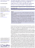 Cover page: Sociodemographic Predictors of Depression in US Rural Communities During COVID-19: Implications for Improving Mental Healthcare Access to Increase Disaster Preparedness