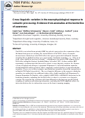 Cover page: Cross-linguistic variation in the neurophysiological response to semantic processing: Evidence from anomalies at the borderline of awareness