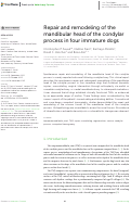 Cover page: Repair and remodeling of the mandibular head of the condylar process in four immature dogs.