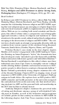 Cover page: Rijk Van Dijk, Hansjörg Dilger, Marian Burchardt, and Thera Rasing, Religion and AIDS Treatment in Africa: Saving Souls, Prolonging Lives (Burlington, VT: Ashgate, 2014). pp. 303 + xiii.