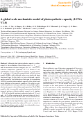 Cover page: A global scale mechanistic model of photosynthetic capacity (LUNA V1.0)