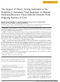 Cover page: The Impact of Direct-Acting Antivirals in the Hepatitis C-Sustained Viral Response in Human Immunodeficiency Virus-Infected Patients With Ongoing Barriers to Care