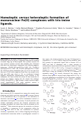 Cover page: Homoleptic versus Heteroleptic Formation of Mononuclear Fe(II) Complexes with Tris-Imine Ligands