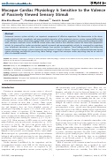 Cover page: Macaque Cardiac Physiology Is Sensitive to the Valence of Passively Viewed Sensory Stimuli