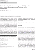 Cover page: Stochastic ecological network occupancy (SENO) models: a new tool for modeling ecological networks across spatial scales