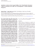 Cover page: Qualitative Analysis of the Content Validity of the Virtual Reality Functional Capacity Assessment Tool (VRFCAT) in Schizophrenia: A Multi-Stakeholder Perspective.