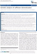 Cover page: Genetic analysis of safflower domestication