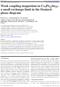 Cover page: Weak coupling magnetism in Ce4Pt12Sn25: a small exchange limit in the Doniach phase diagram