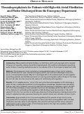 Cover page: Thromboprophylaxis for Patients with High-risk Atrial Fibrillation and Flutter Discharged from the Emergency Department