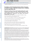 Cover page: The Influence of the Pretreatment Immune State on Response to Radiation Therapy in High-Risk Prostate Cancer: A Validation Study From NRG/RTOG 0521.