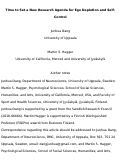 Cover page: Time to Set a New Research Agenda for Ego Depletion and Self-Control