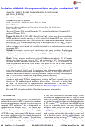 Cover page: Evaluation of Matrix9 silicon photomultiplier array for small-animal PET.